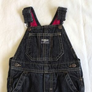 oshkosh b'gosh vestbak fleece lined dark wash denim overalls 24 months baby boy